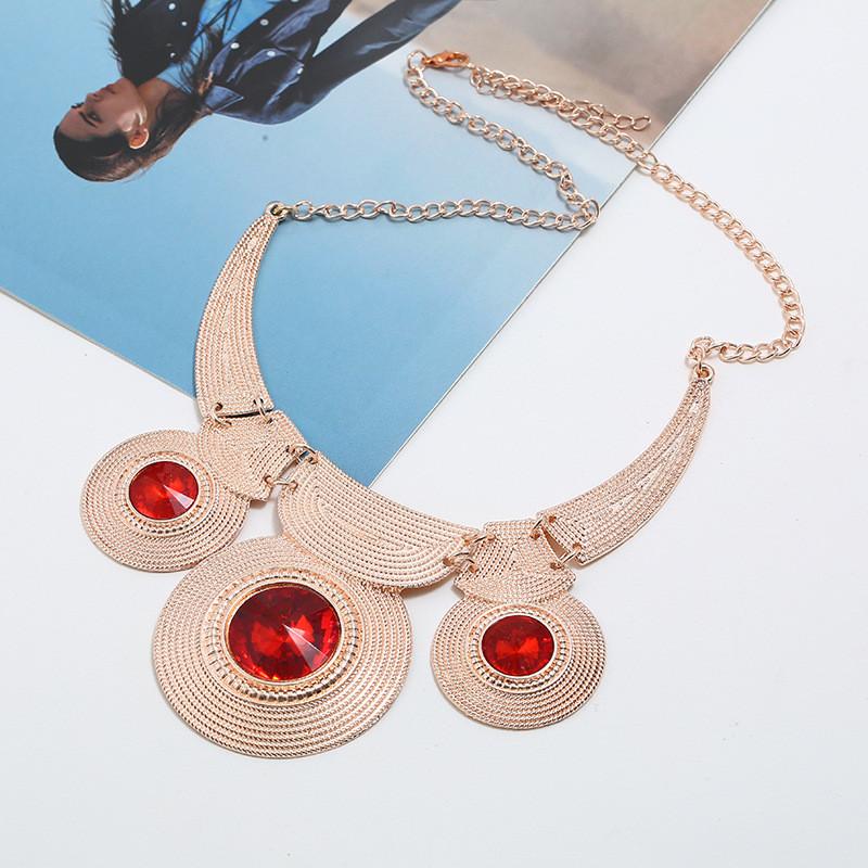 Vintage Geometric Alloy Pendant With Gemstone Embellishments For Fashionistas