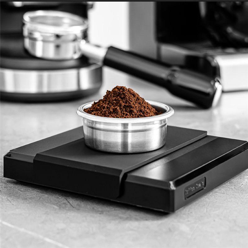 ABBY-58.5MM Espresso Filter Stainless Steel Powder Tank Precision Powder Bowl Coffee Basket Bilayer Extraction Powder Bowl