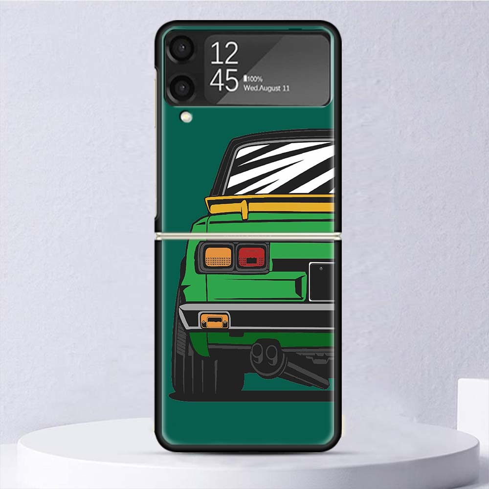 

Japan JDM Sports Cars Comic Shockproof Hard Case For Samsung Galaxy Z Flip 4 3 5G Phone Cover Z Flip3 Flip4 Black Fundas Matte S Samsung Z Flip 3 5G