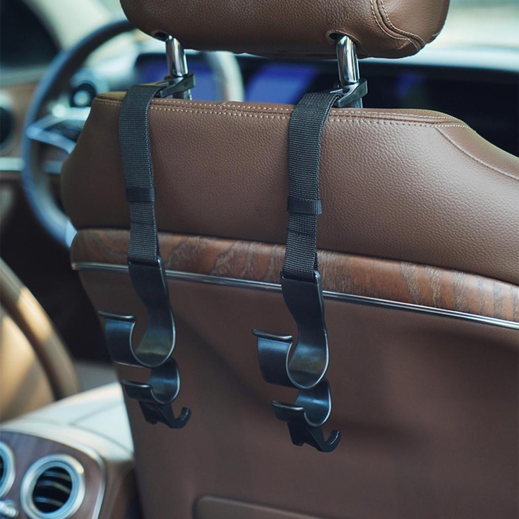 Car Seat Headrest Hook 2 Pack Hanger Storage Organizer Universal for Handbag Purse Coat Universal Fit Car SUV