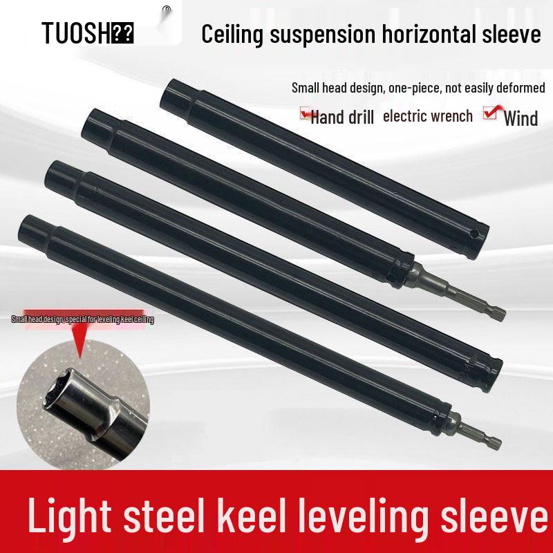 Ceiling Sleeve Leveling Tool for Keel Clip-in, Threaded Rod, and Hanging Rod Carpentry.