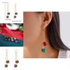 Christmas Ball Fringe Earrings With Heart Gingerbread Accents For Holiday Fashion