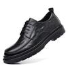 Solid Color Fashion Casual Leather Shoes for Men  Spring Autumn Platform Dress Shoes Male Round Head New Designer Shoe Man
