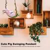 Adorable Pig Pendant Decor Resin Pig Swing Sculpture Ornament Waterproof Hanging Pig Swing Figurine for Garden Lawn Decoration