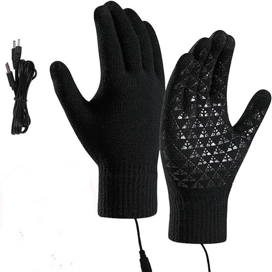 USB Heated Gloves Winter Warm Control Touch Screen Office Outdoor Skiing Riding Anti-Slip Gloves