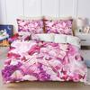 Anime Polyester Quilt Cover Set, Beautiful Girl, Comfortable Bedding, Dopamine Color, Breathable Bedding for Teenager Children