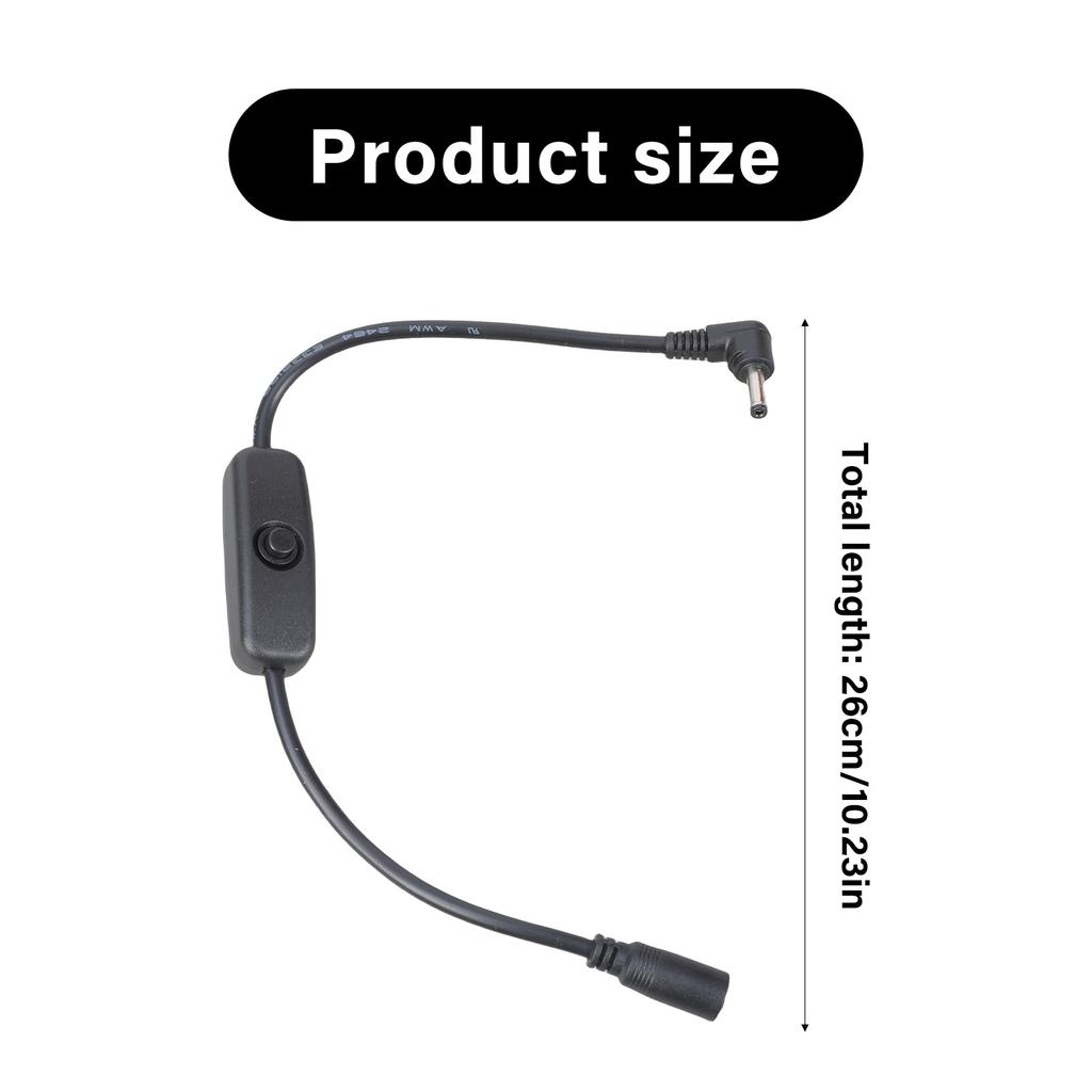Female to Male 3.5mmx1.35mm Cable Power Cord with Switch Extension Power Cord for Camera LED Strips Fan Printer