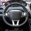 Car Styling ABS Chrome Steering Wheel Protection Trim Sticker for Peugeot 208 2008 GTI 2014 - 2017 Stickers Accessories