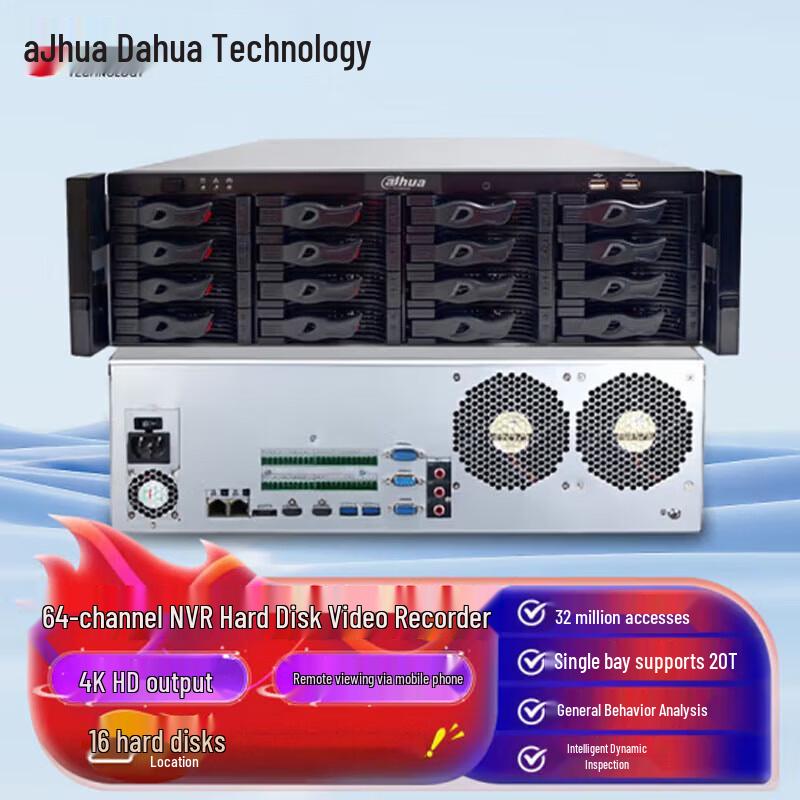 

Dahua 4K 64-Channel 16-Bay Network Video Recorder (NVR)