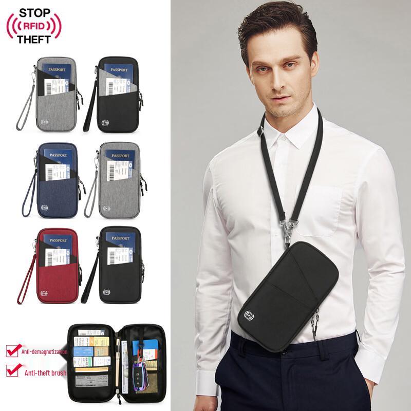 HUIHUADU Multifunctional Travel Passport Wallet with RFID Blocking