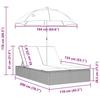 VidaXL Chaise longue double et coussins et parasol gris résine tressée, transat, lit de jour d'extérieur, lit de jour de 368083