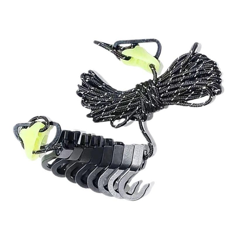 

Camping Clothes Line Portable Travel Washing Line with Hook Adjustable Outdoor Washing Line Camping Equipment 1