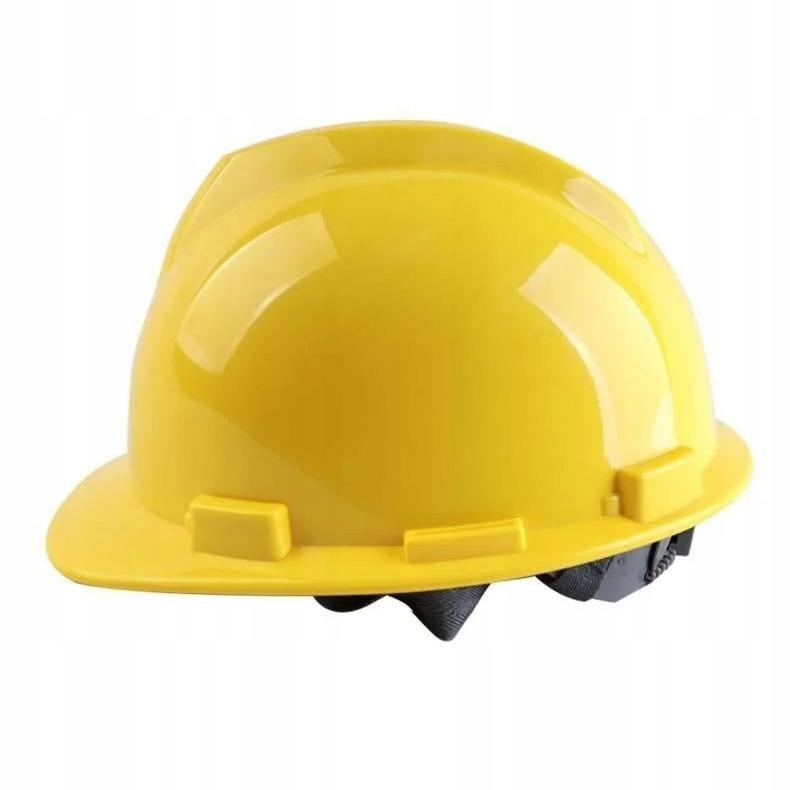 Safety helmet, construction work helmet - yellow, made of HDPE plastic