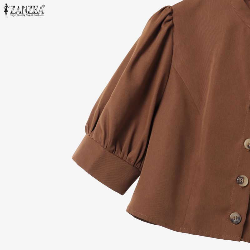 ZANZEA Women Short Sleeve Cropped Tops and Wide Leg Pants Casual Two Piece Suit Sets