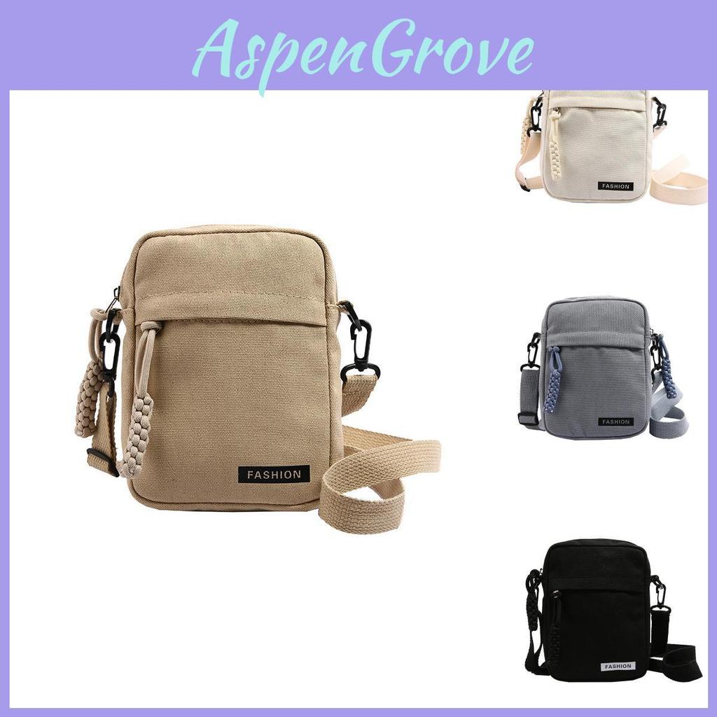 Canvas Crossbody Bag Mini Zipper Purse For Women Streetwear Daily Casual Phone Pocket