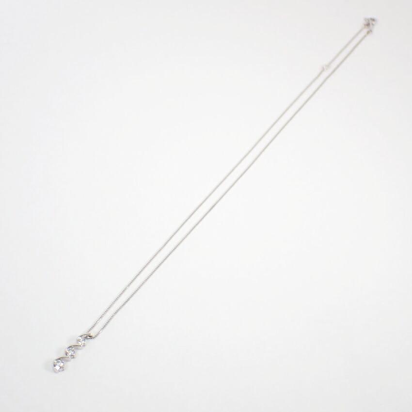 [Used] K18WG Diamond Pendant/Necklace/j55-44