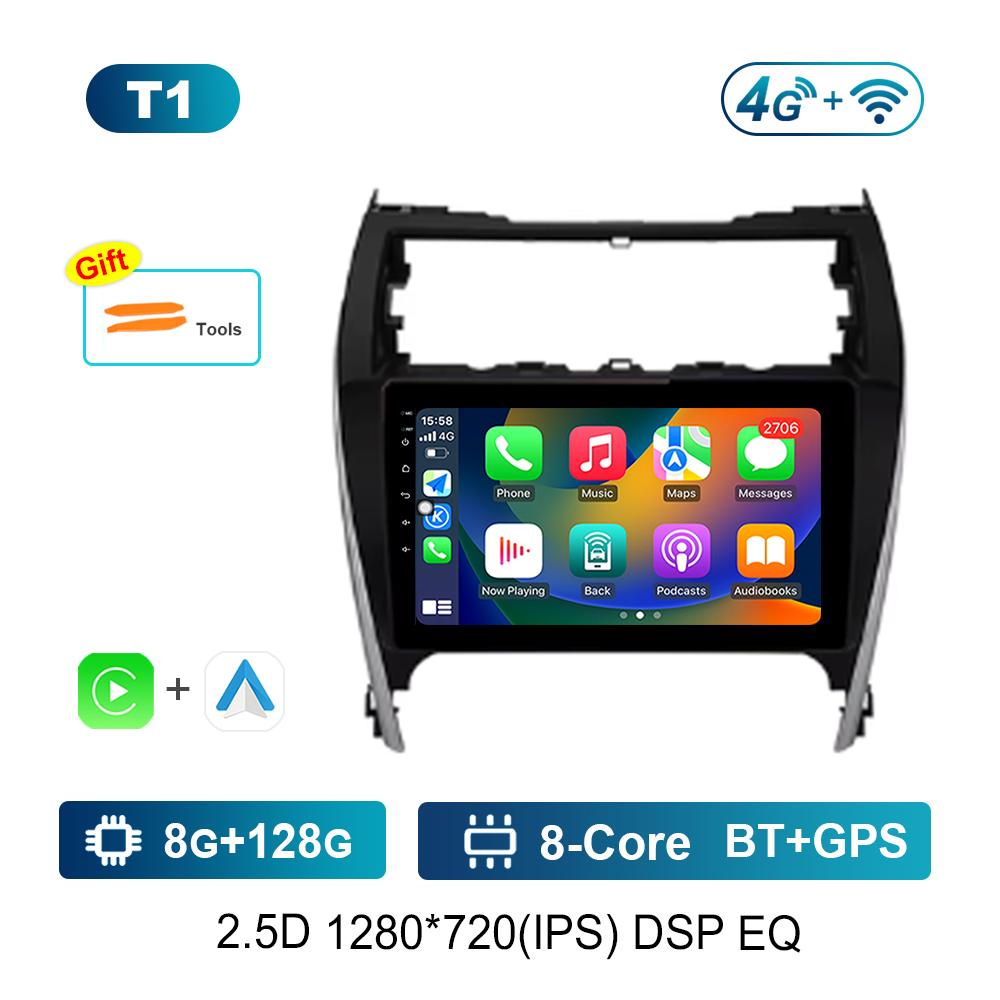 For Toyota Camry 7 50 55 2012 - 2017 Car Video Multimedia Player GPS Navi Android System 4G Carplay WiFi 2.5D Screen Bluetooth