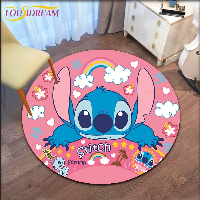 Cartoon Stitch Round Carpet for Living Room Carpet Floor Rug Bath Mat Bedroom Carpet for Children's Room Doormat
