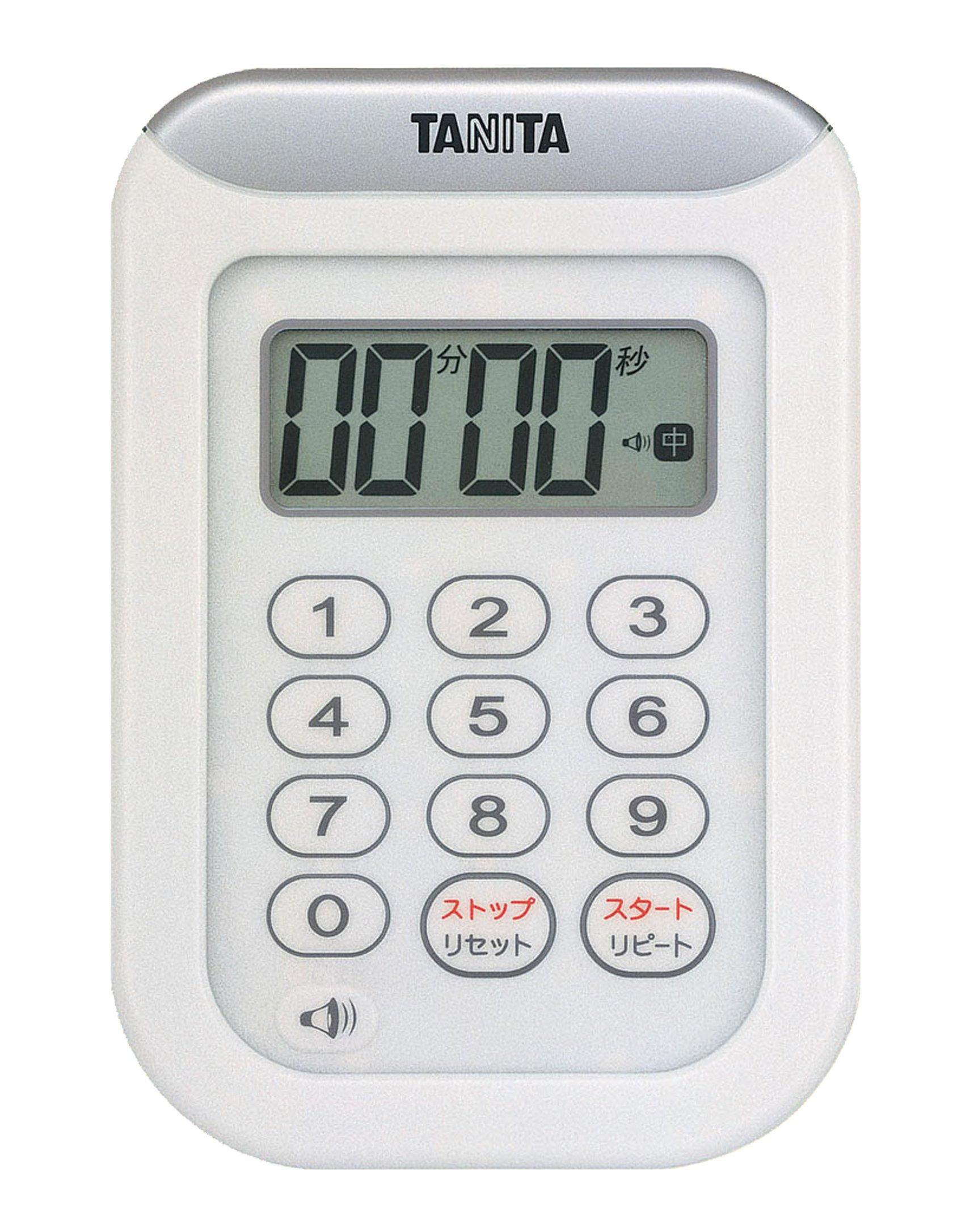 

Tanita Kitchen Study Timer Waterproof with Magnet 100 Minutes White WH TD-378