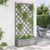 Planter with Trellis Grey Solid Wood (Spruce)