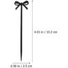 Hemoton 30pcs Fruit Fork Skewers Black Bows Fiesta Cupcake Toppers Boy or Girl Halloween Toothpicks for Cocktails Bow Cupcake Topper Plastic Fruit