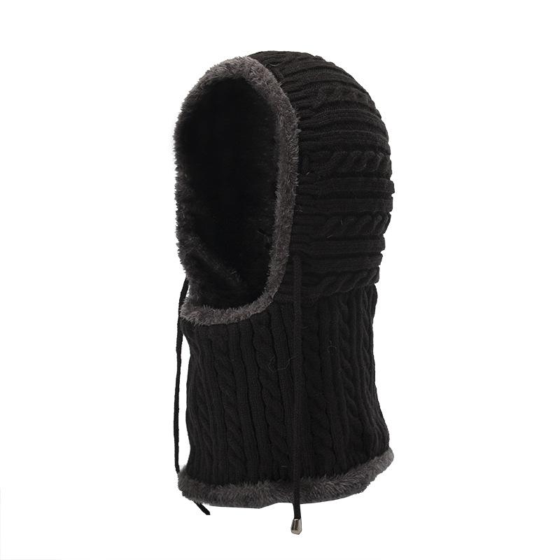 Pull tricoté en peluche pour femmes, pâte frite torsadée, écharpe une pièce, chapeaux d'oreilles en laine, hiver