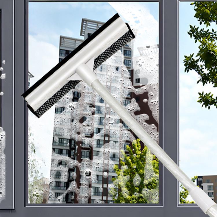 

Телескопічний двосторонній мийник вікон: Склоочисник з алюмінієвого стрижня білий