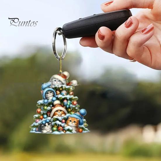 Hängendes Ornament, süße Tierdekoration, kreative Form mit Schlüsselband, einfach aufzuhängen, Auto-Rückspiegel-Ornament, hängende Charms