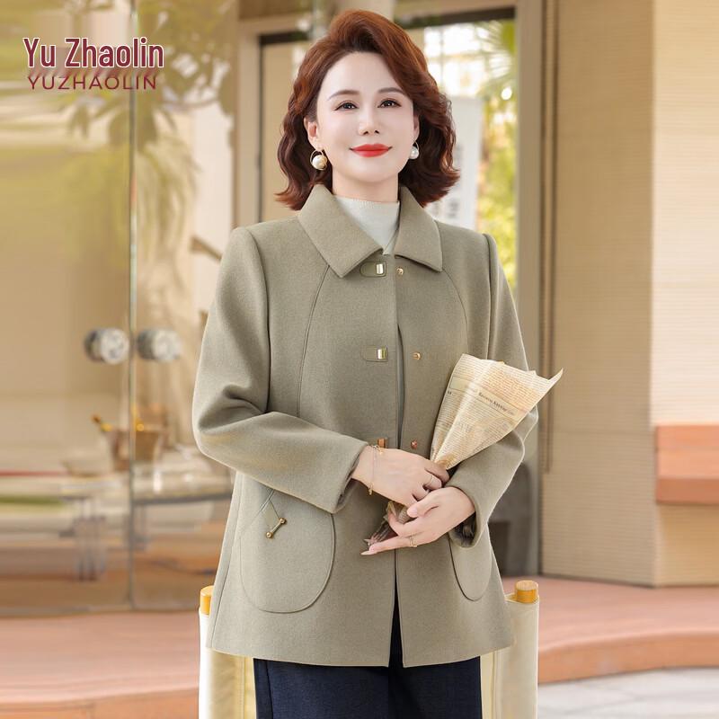 YUZHAOLIN Women s Autumn Winter Plus Size Wool Blend Coat 4XL