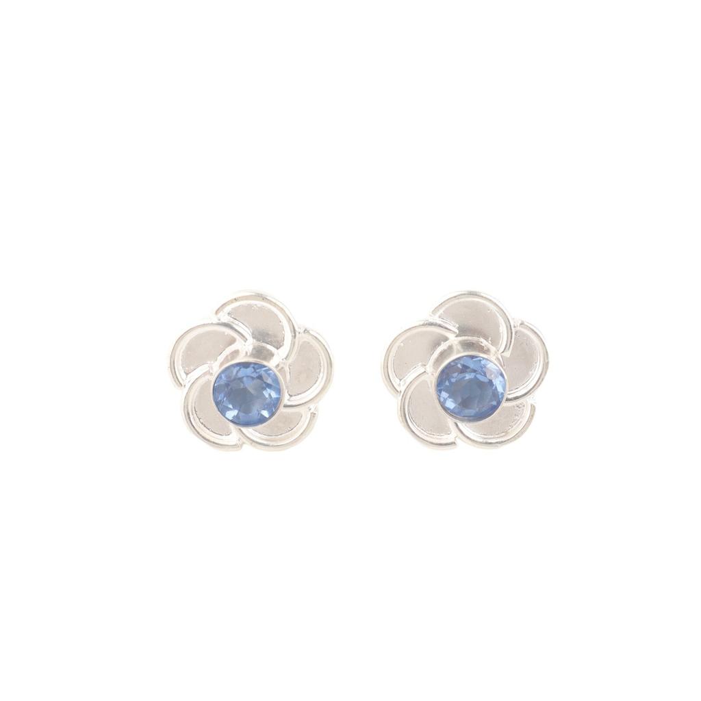 Natural Tanzanite Gemstone 925 Stamped Silver Women's Jewelry Handmade Studs0.5" EE-157-4