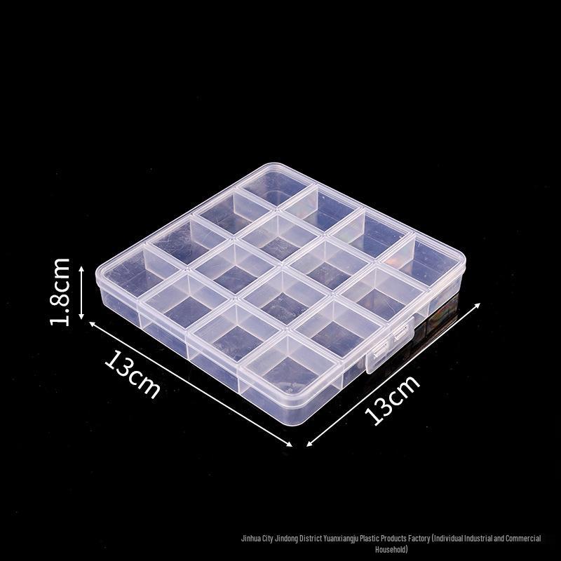 Aufbewahrungsbox aus transparentem Kunststoff mit 24 Fächern für Nailart, Strasssteine, Perlen und Schmuckzubehör