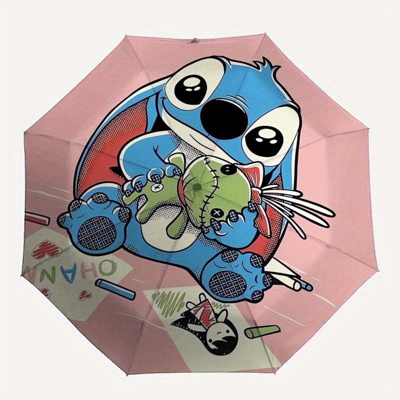 Stitch,Family Themed folding umbrella, the best choice for gift giving, 8 ribs, casual, durable, lightweight and portable travel umbrella, s