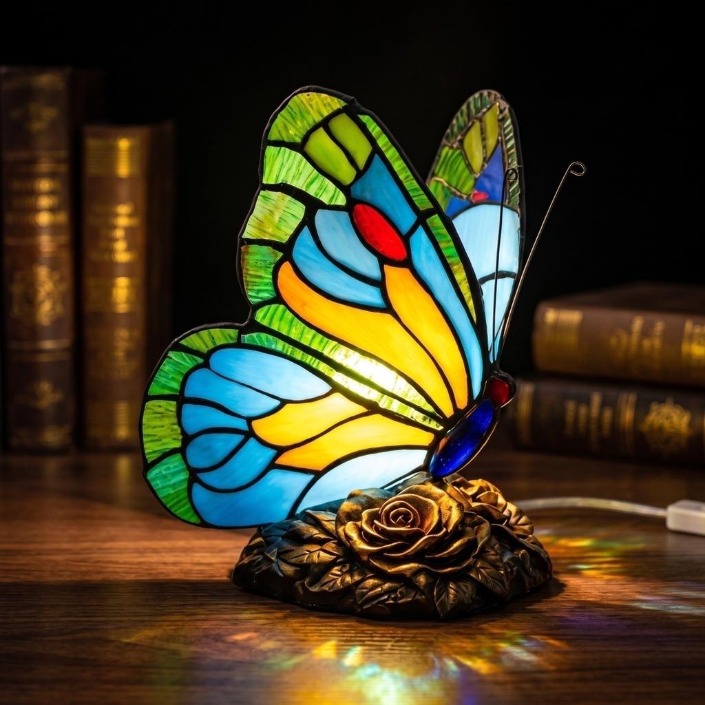 Resin Butterfly Night Light, Decorative Desk Lamp for Bedroom, Nursery, Living Room