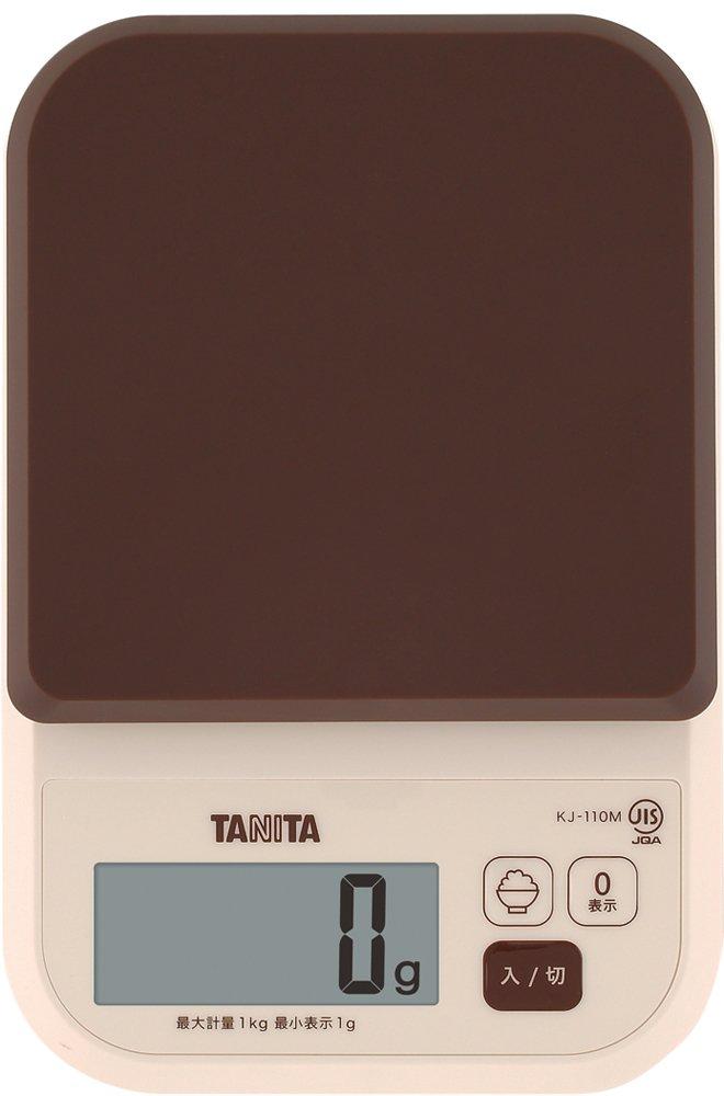 TANITA KJ-110M BR Brown Cooking Scale, Calorie Count, 1kg/1g, for Measuring Rice Calories