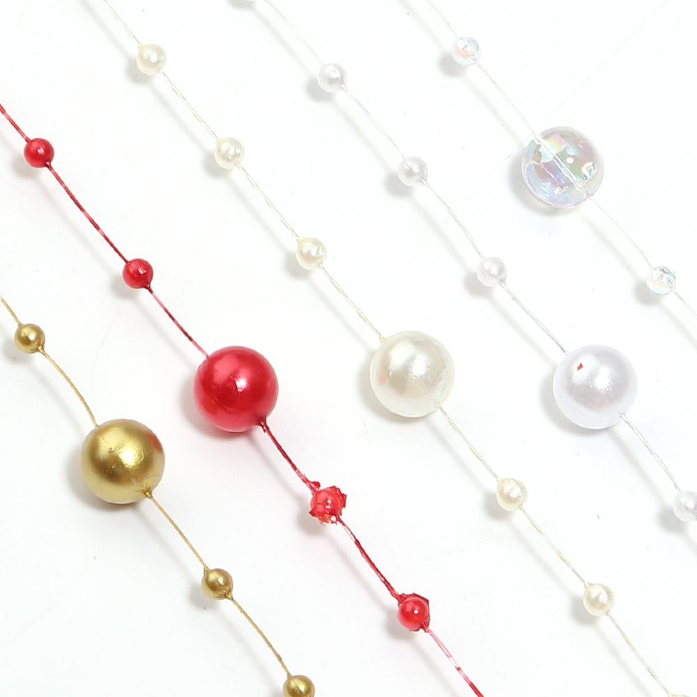 10Yards ABS Imitation Pearl Bead Chain Line Cord Thread Trim For Jewelry Making DIY Wedding Dress Headwear Bouquet Decoration