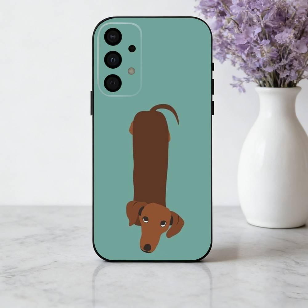 

D-Dachshund S-Silhouette ART D-Dog Phone Case For Samsung Galaxy A73,A72,A71,A70,A53,A52,A51,Soft Silicone Black Cover Samsung a51 4g