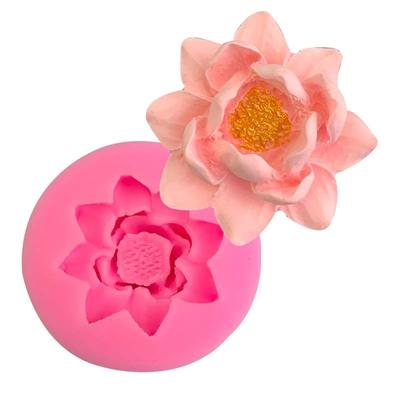 Moule à gâteau en forme de Lotus, en Silicone, pour savon fait à la main, plâtre, décoration florale décorative