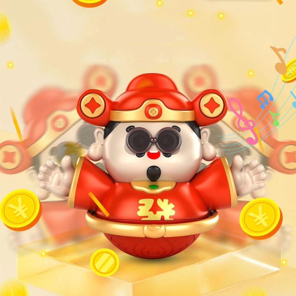 Beat Music God of Fortune Figurine Chinese Tradition Myth Tumbler Money Saving Box  Home Decor