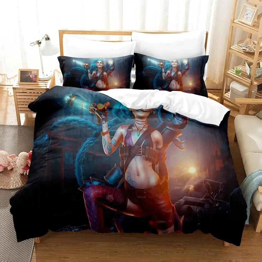 Anime Arcane JinX Duvet Cover Pillowcase Bedding Set 2/3 pieces 3D printed Youth Girls Boys Twin Full Queen/King Size gift
