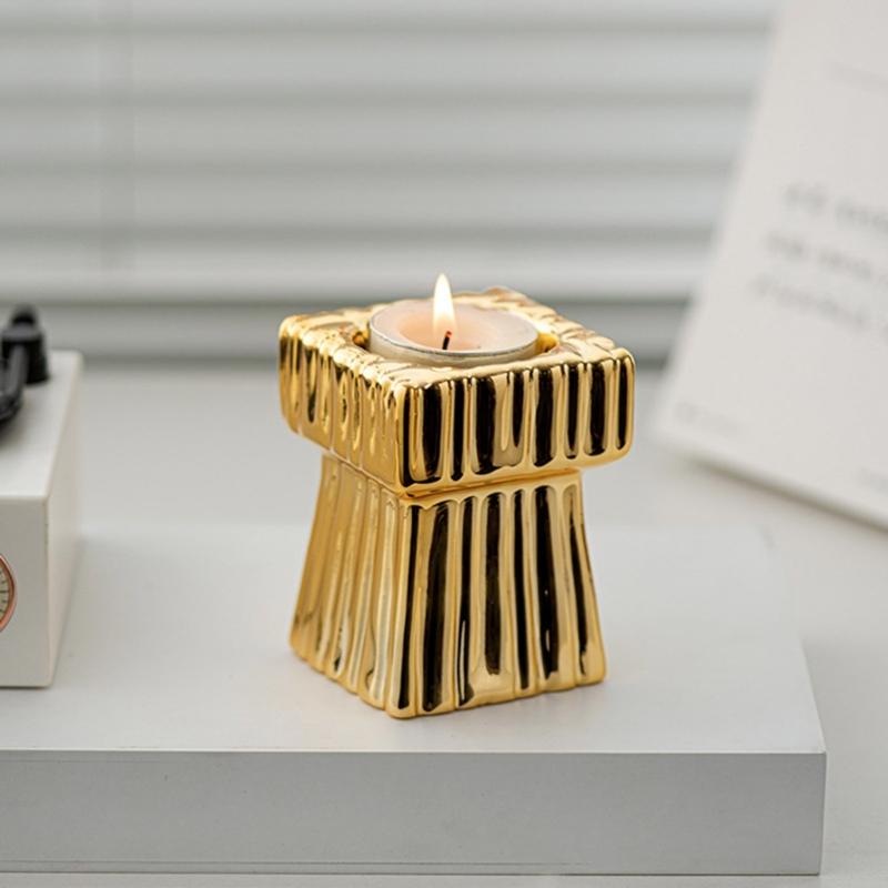 Fashion Candle Holder Solid Square Tealight Candlestick for Wedding Home Decor Hotel Supplies