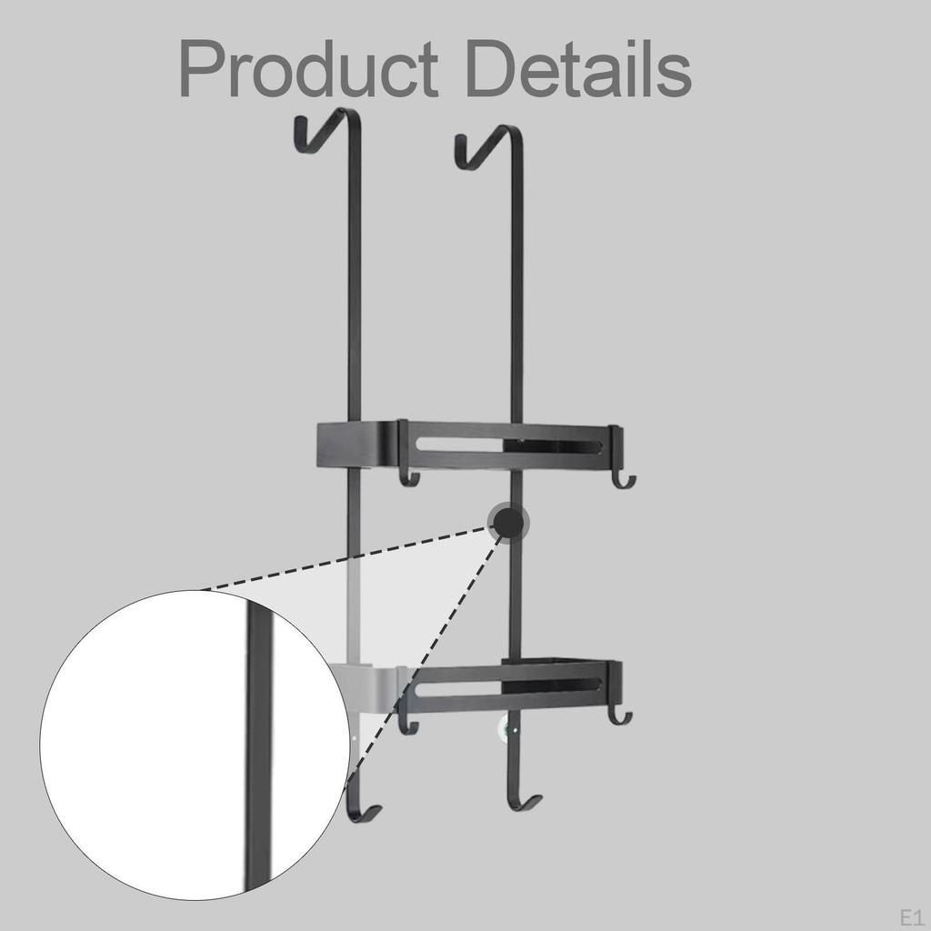 Bathroom Shower Hanging Rack Organizer Durability Easy To Install with Suction Cups Space Saving