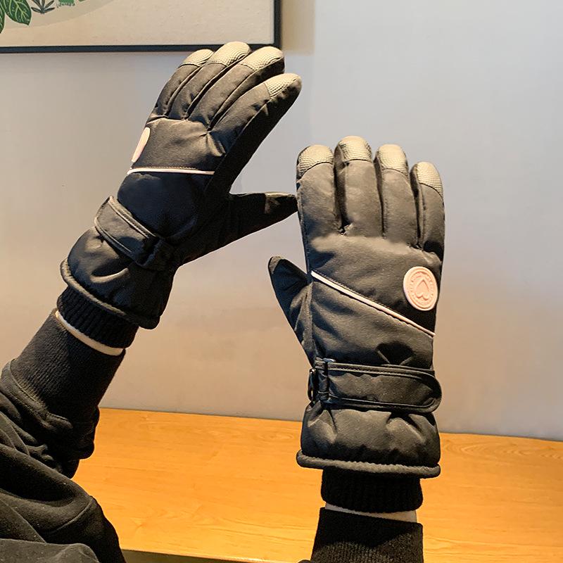 Women's Winter Ski Gloves: Velvet-Lined, Windproof, Warm, Touchscreen Compatible, Non-Slip Outdoor Cycling.