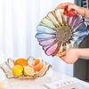 Sunflowers Pattern Glass Serving Tray With Multiple Color Great For Displaying Snacks Fruits And Dessert At Gatherings
