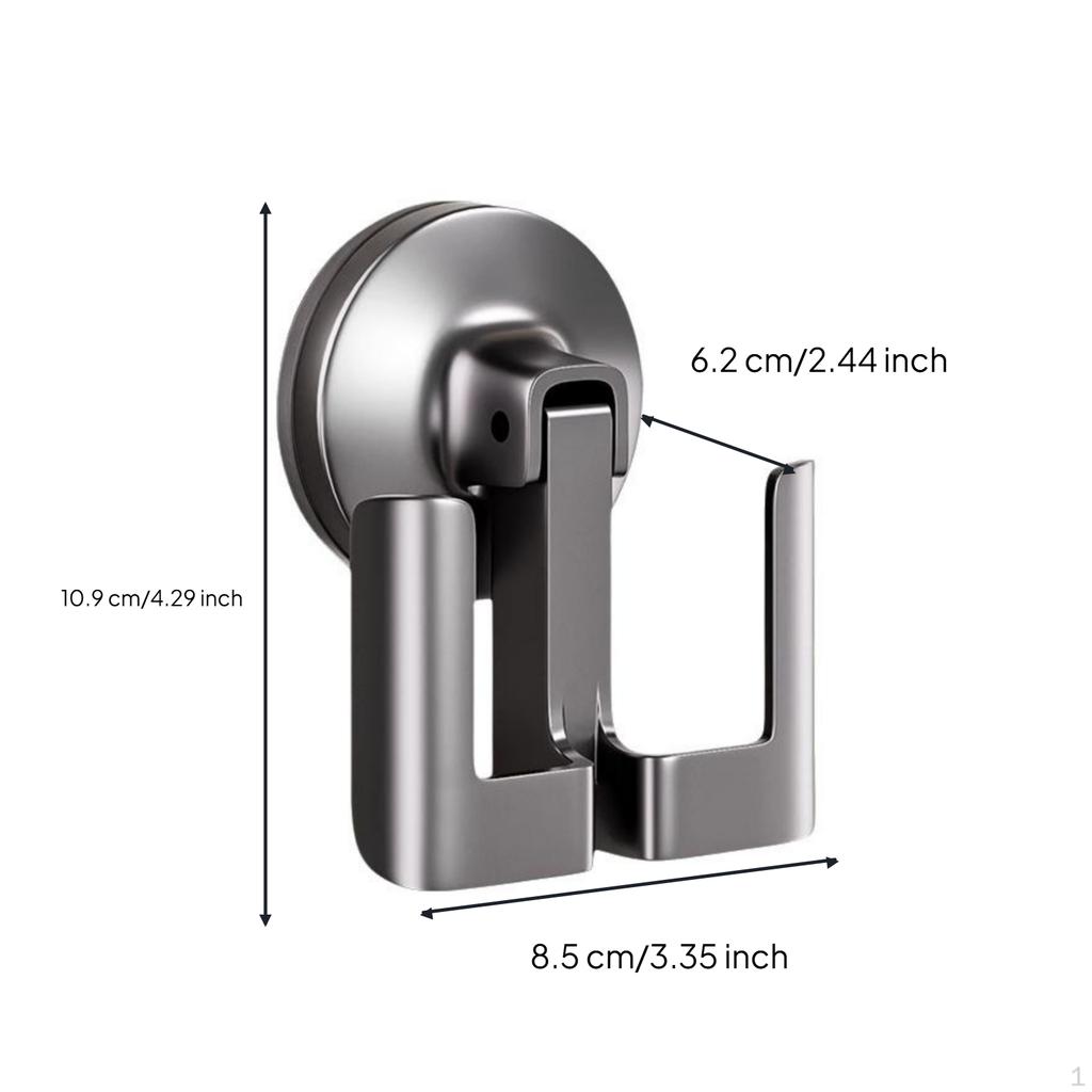 Footwear Rack Suction Holder, Bathroom Organizer, NoDrill Storage Gunmetal Gray 1 Pack