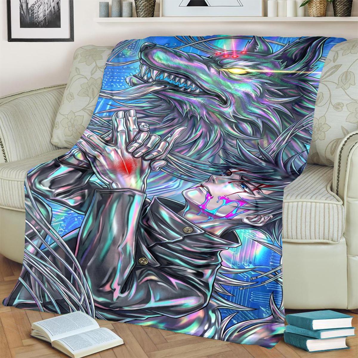 

Jujutsu Kaisen Flannel Blanket with Print Warm Comfortable for Bedrooms, Sofas, Beds, Chairs, Picnics, Travel 75x90cm