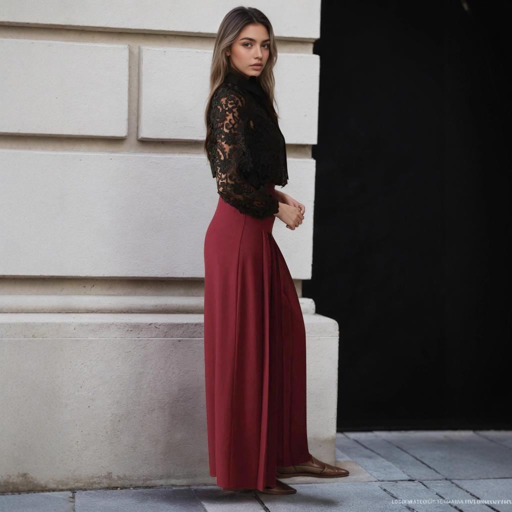 European and American fashion solid color high waist fold waist thin design waist culottes cover meat modified leg wide leg pants