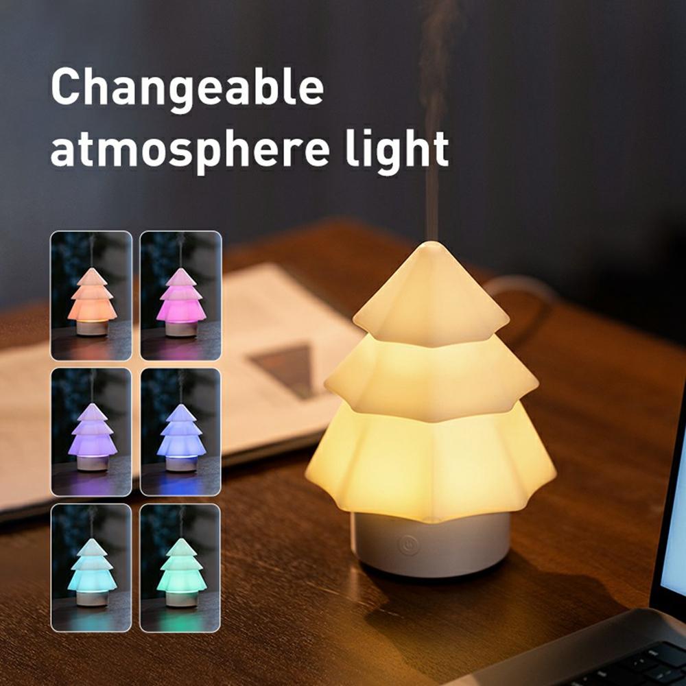 Desktop Christmas Tree Aroma Diffuser USB Mist Ambient Lamp Intelligent Safety Protection for Home