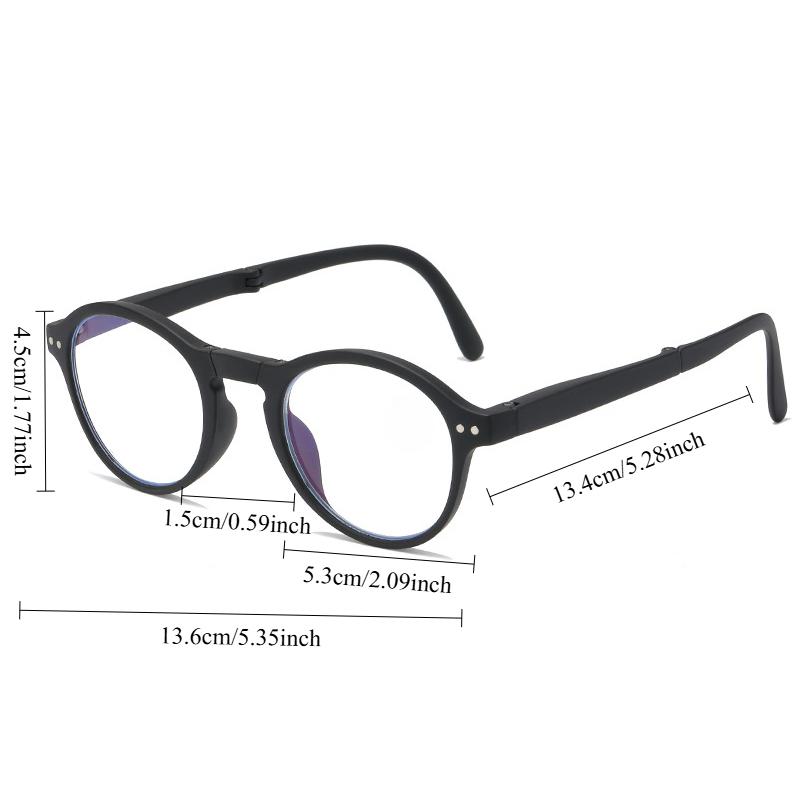 Folding Rotundity Reading Glasses Portable Lightweight Men Women Presbyopic Eyeglasses Anti Blue Light Eyewear