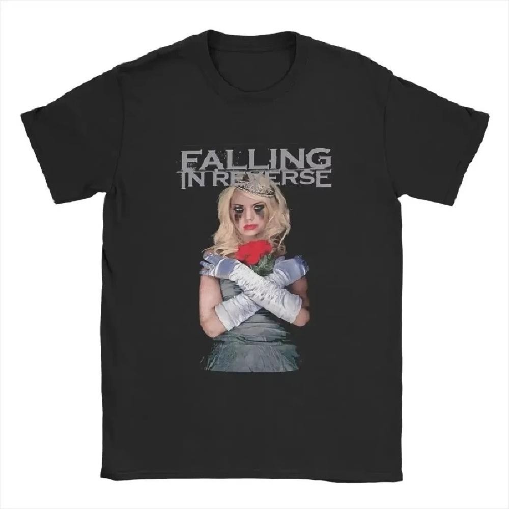 Camiseta Vintage 2025 Falling in Reverse Banda Manga Corta Algodón Verano Camisetas Hip Hop Hombres Mujeres Ropa Fans Camiseta Tops Ropa