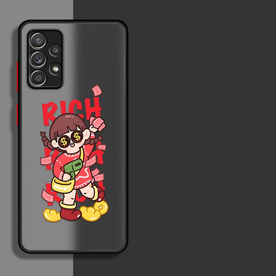Phone Cover Case for Samsung Galaxy A35 A52S A72 A73 A33 A53 A14 A23 A16 A15 A17 A52 A34 A36 A56 A55 A54 Cartoon Cute Character